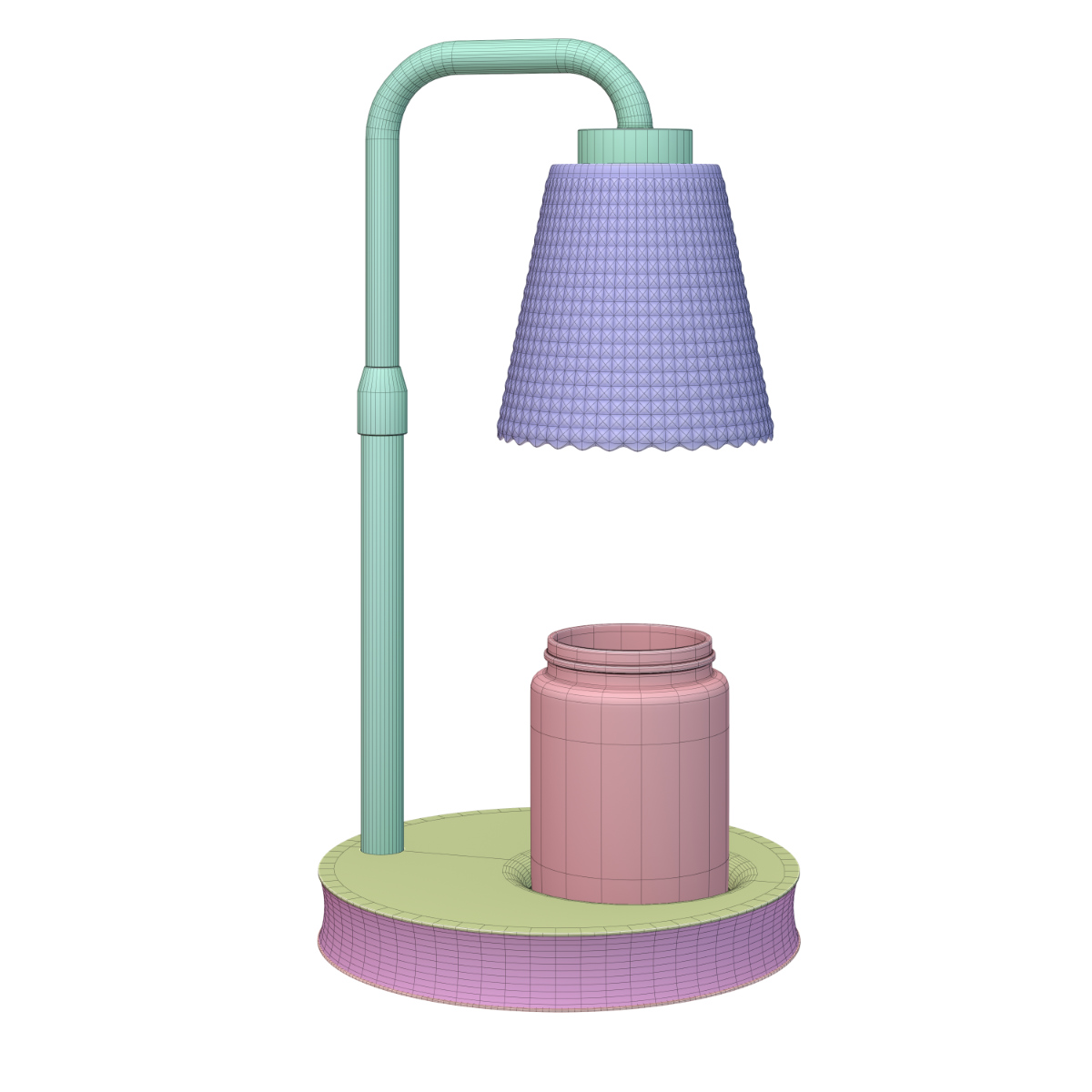 Enlarged candle warmer wireframe